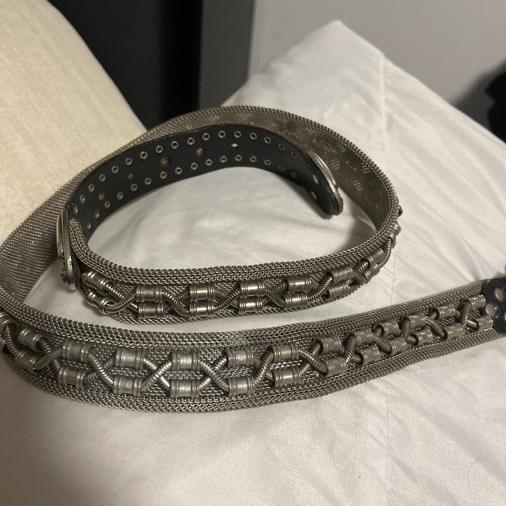 Extremely Rare Avant- garde style rock detailed metalwork chain Nanni belt